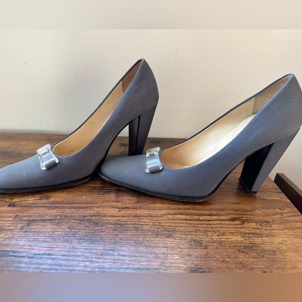 Vintage Prada acrylic buckle blue pump size 36.5 - Picture 4 of 13